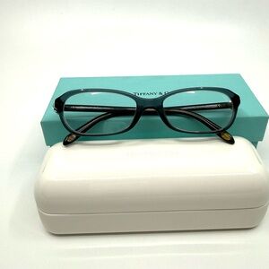 Tiffany & Co. Eye Glasses Leather Case and Box 51/16/135 Silver Heart